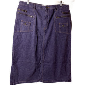 Denim 24/7 Purple Denim Skirt Plus Size 20W